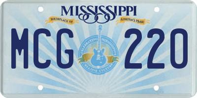 MS license plate MCG220