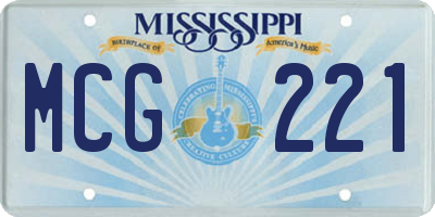 MS license plate MCG221