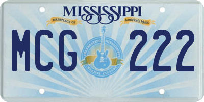 MS license plate MCG222