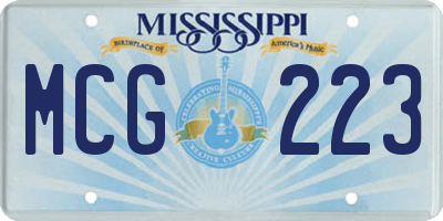 MS license plate MCG223