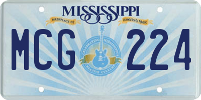 MS license plate MCG224