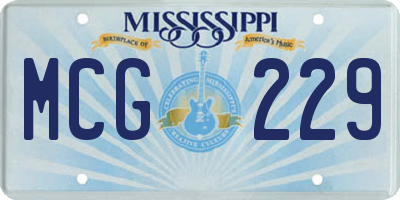 MS license plate MCG229