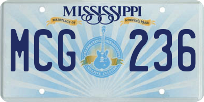 MS license plate MCG236