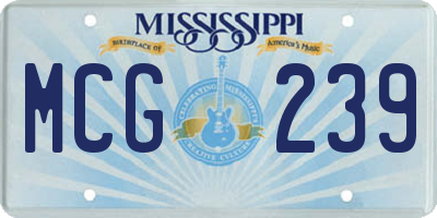 MS license plate MCG239
