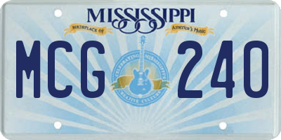 MS license plate MCG240