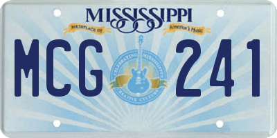 MS license plate MCG241