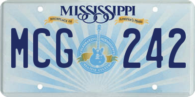 MS license plate MCG242