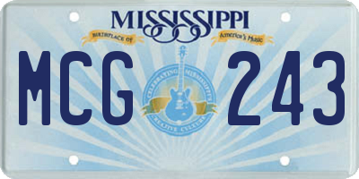 MS license plate MCG243
