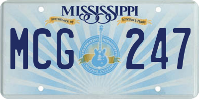 MS license plate MCG247