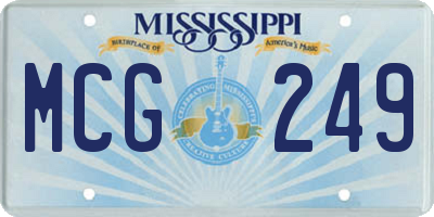 MS license plate MCG249