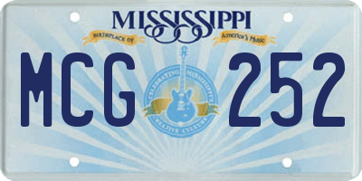 MS license plate MCG252