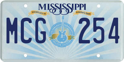 MS license plate MCG254
