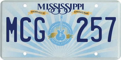 MS license plate MCG257