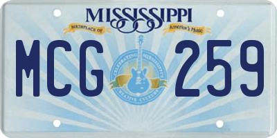 MS license plate MCG259