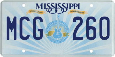 MS license plate MCG260