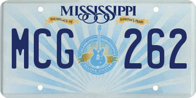 MS license plate MCG262