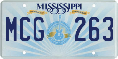 MS license plate MCG263