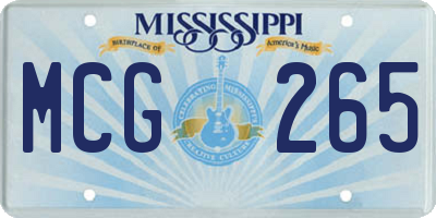 MS license plate MCG265