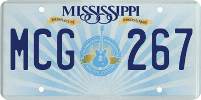 MS license plate MCG267