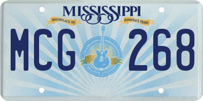 MS license plate MCG268