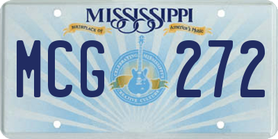 MS license plate MCG272