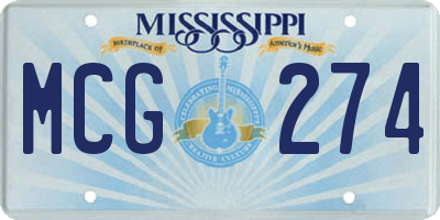 MS license plate MCG274
