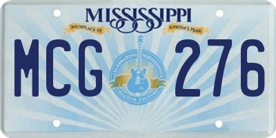 MS license plate MCG276