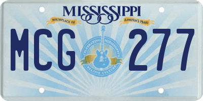 MS license plate MCG277