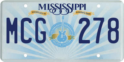 MS license plate MCG278