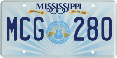 MS license plate MCG280