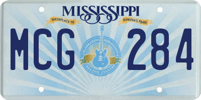 MS license plate MCG284