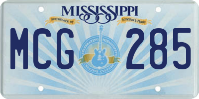 MS license plate MCG285