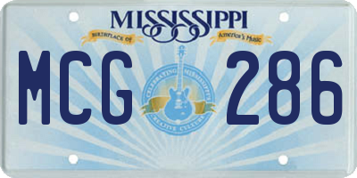 MS license plate MCG286