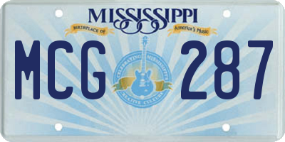 MS license plate MCG287
