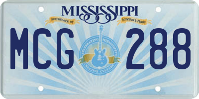 MS license plate MCG288
