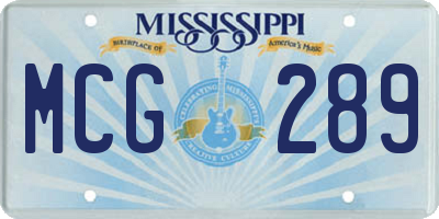 MS license plate MCG289
