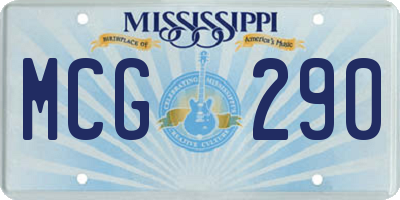 MS license plate MCG290