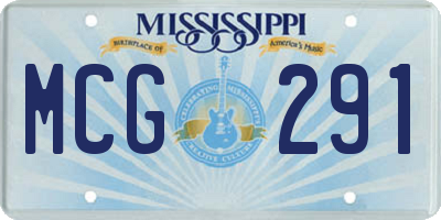 MS license plate MCG291