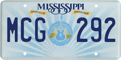 MS license plate MCG292