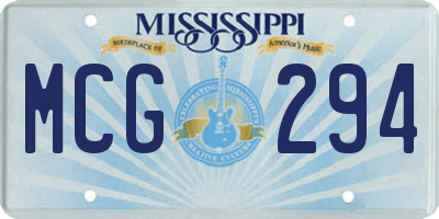 MS license plate MCG294