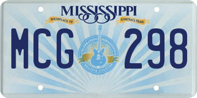 MS license plate MCG298