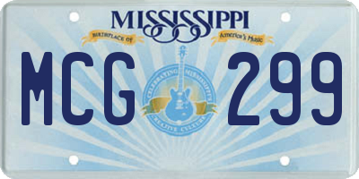 MS license plate MCG299