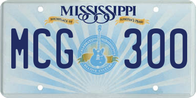 MS license plate MCG300