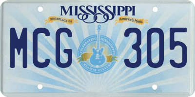 MS license plate MCG305