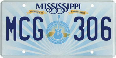 MS license plate MCG306
