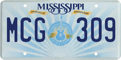 MS license plate MCG309