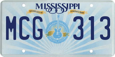 MS license plate MCG313