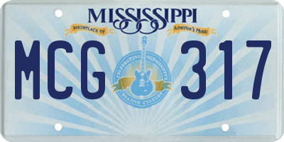 MS license plate MCG317