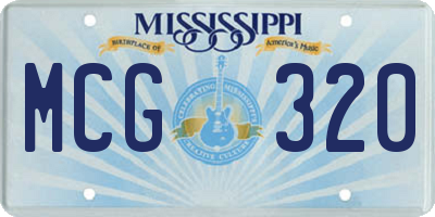 MS license plate MCG320