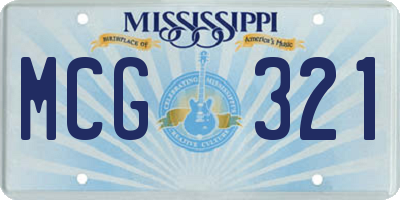 MS license plate MCG321